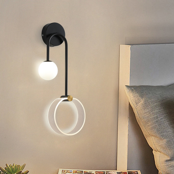 Nordic Style Metal Wall Sconce Modern Simple LED Wall Light Fixture for Living Room