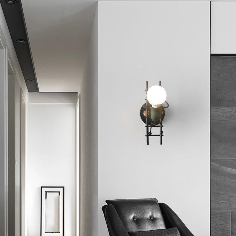 Nordische Metallwandleuchten 1 Licht einfaches Wandleuchte für Wohnzimmer