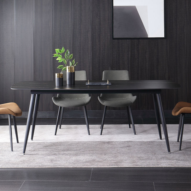 1/4/5/7 Pcs Metal Modern Dining Room Set with Rectangle Metal Base Table Dining Set