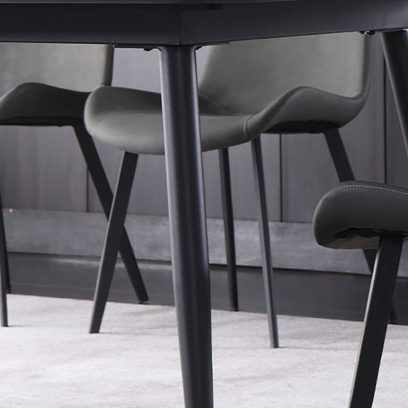 1/4/5/7 Pcs Metal Modern Dining Room Set with Rectangle Metal Base Table Dining Set