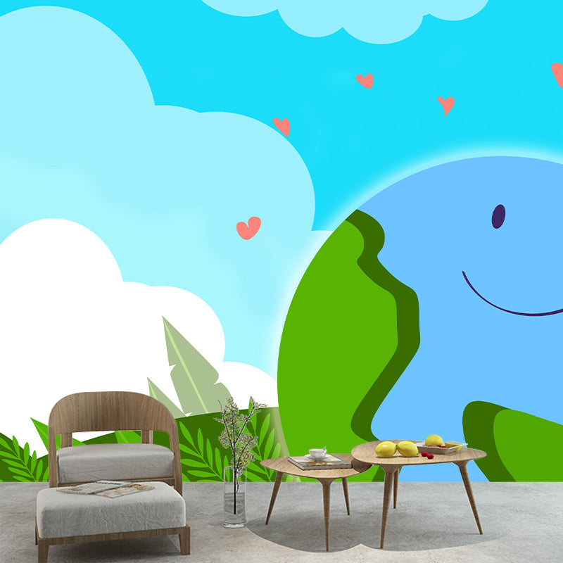 Art Style Children Kids Planet Mural Wallpaper Illustration Mildew Resistant Wall Art