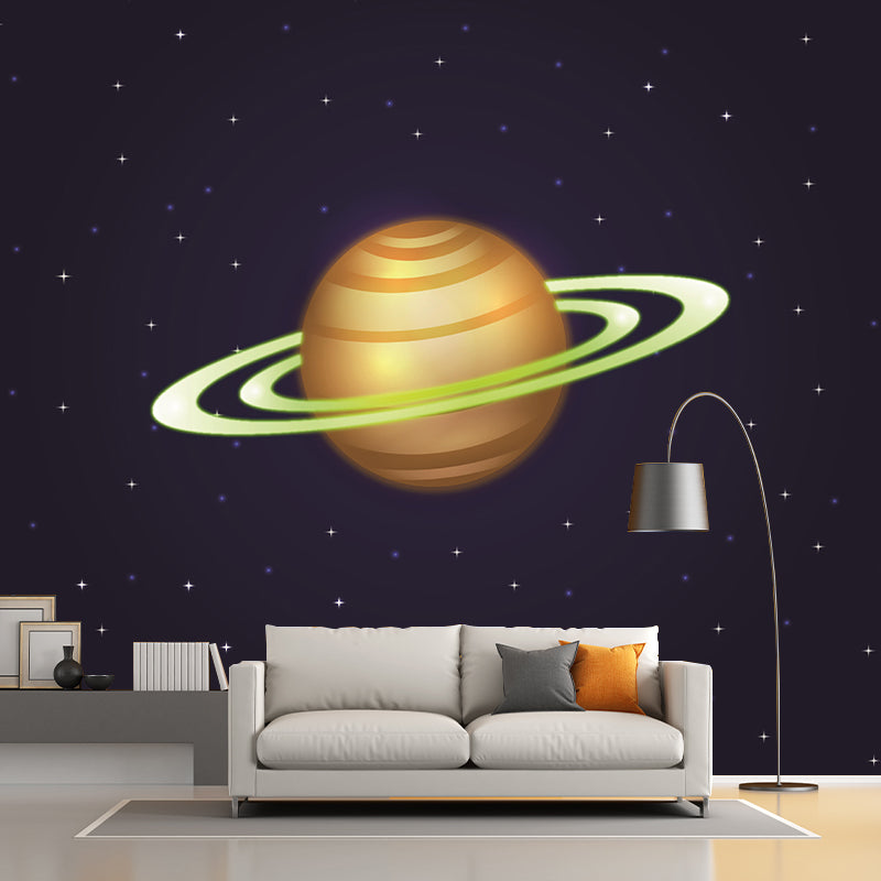 Art Style Children Kids Planet Mural Wallpaper Illustration Mildew Resistant Wall Art