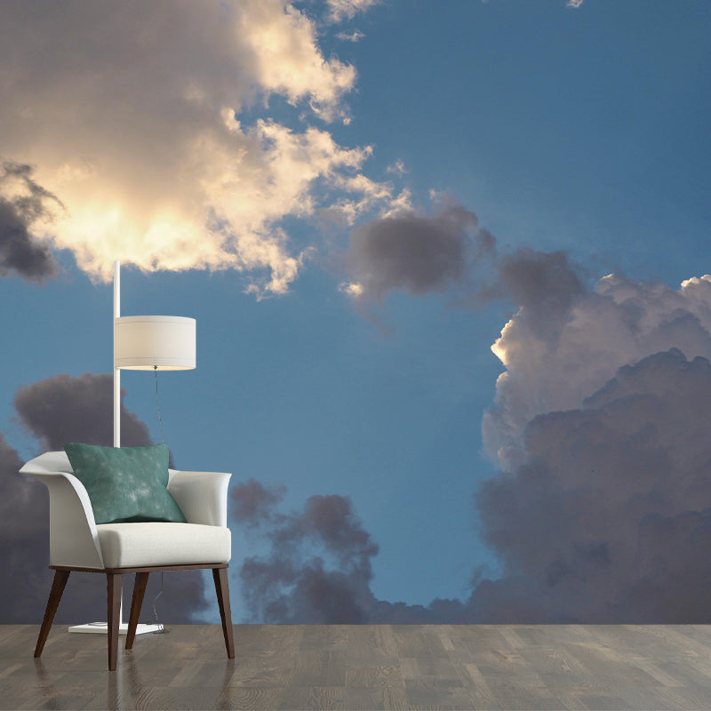 Modern Style Sky Wall Mural Wallpaper Photography Mildew Resistant for Bedroom