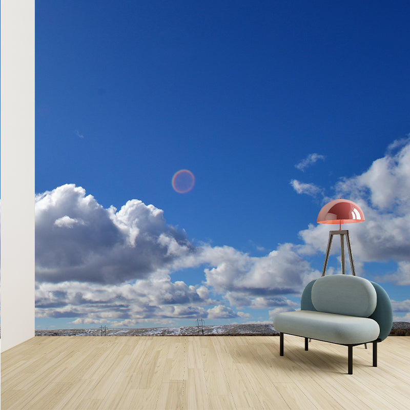 Sky Blue Style Sky Wall Mural Wallpaper Photography Mildew Resistant for Room
