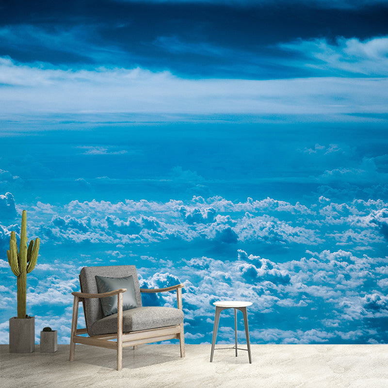 Sky Blue Style Sky Wall Mural Wallpaper Photography Mildew Resistant for Room
