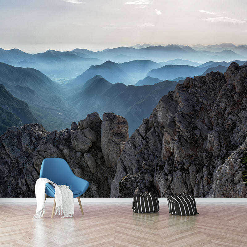 Sky Scene Mountain Wall Mural Wallpaper Photography Mildew Resistant for Sitting Room