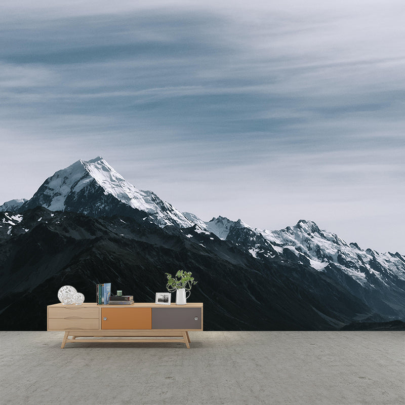 Sky Scene Mountain Wall Mural Wallpaper Photography Mildew Resistant for Sitting Room