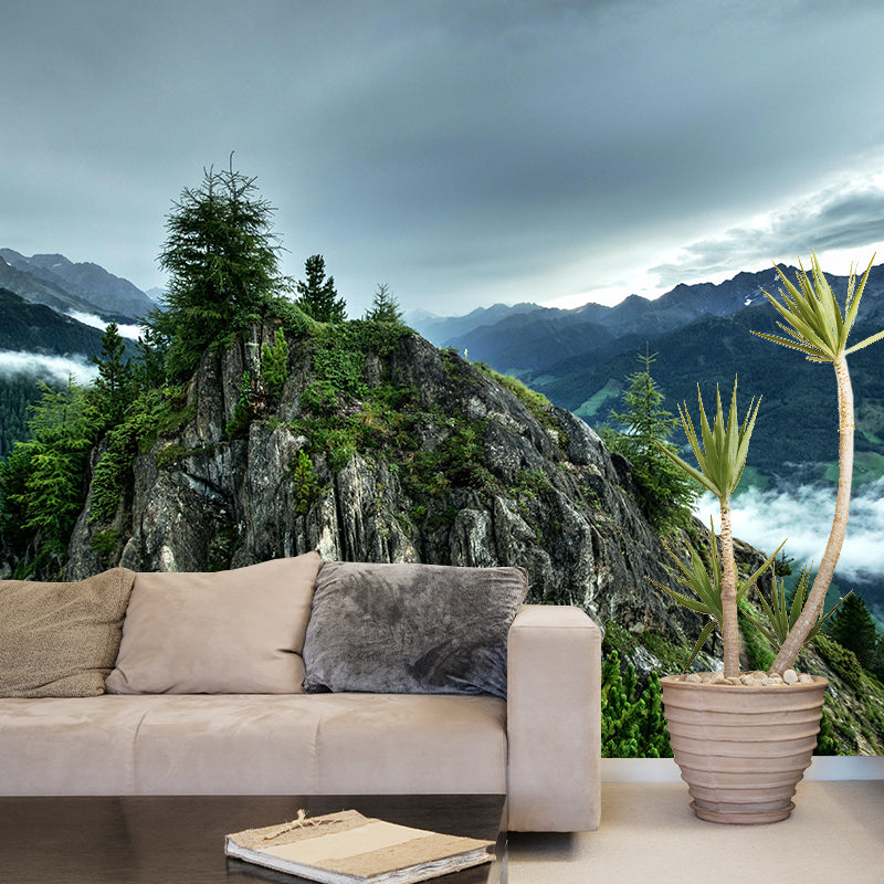Sky Scene Mountain Wall Mural Wallpaper Photography Mildew Resistant for Sitting Room