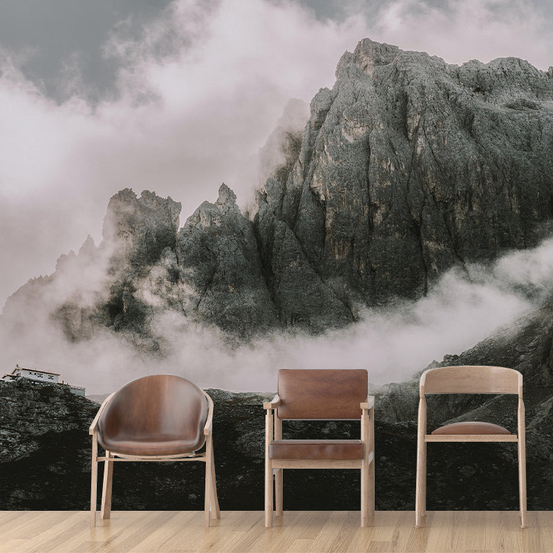 Snow Scene Style Mountain Wall Mural Wallpaper Photography Mildew Resistant Wall Covering