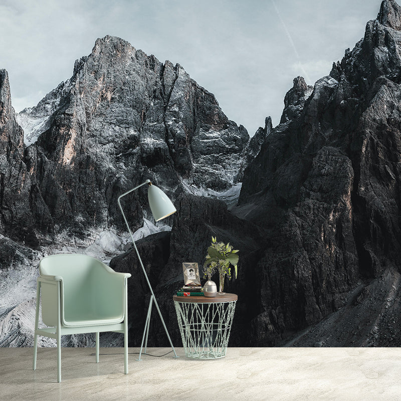 Natural Style Mountain Wall Mural Wallpaper Photography Mildew Resistant for Bedroom