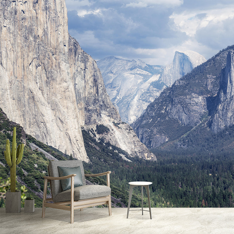 Natural Style Mountain Wall Mural Wallpaper Photography Mildew Resistant for Bedroom