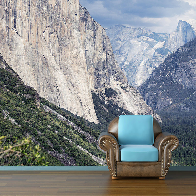 Natural Style Mountain Wall Mural Wallpaper Photography Mildew Resistant for Bedroom