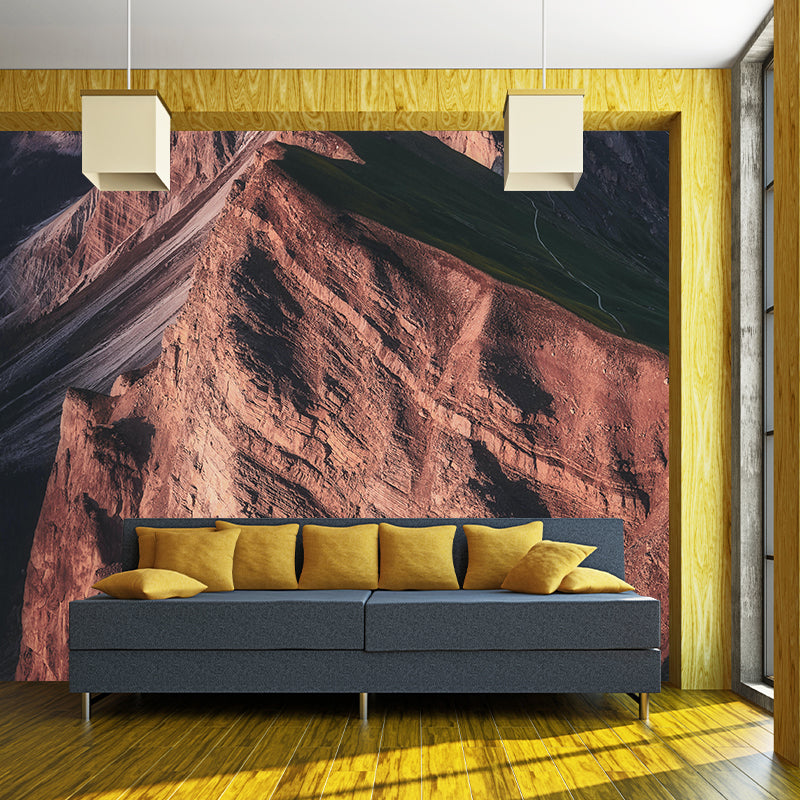 Natural Style Mountain Wall Mural Wallpaper Photography Mildew Resistant for Bedroom