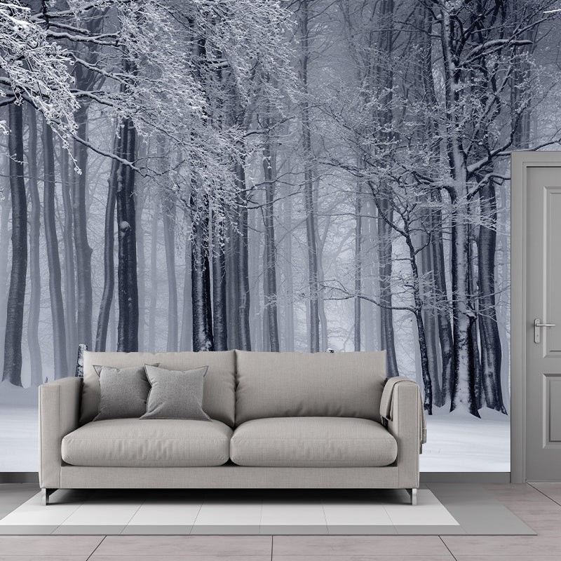 Sky Scene Style Forest Wall Mural Wallpaper Photography Mildew Resistant for Living Room