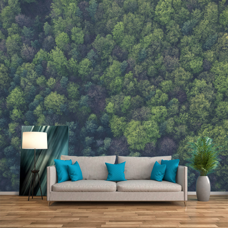 Modern Style Forest Wall Mural Wallpaper Photography Mildew Resistant Wall Covering