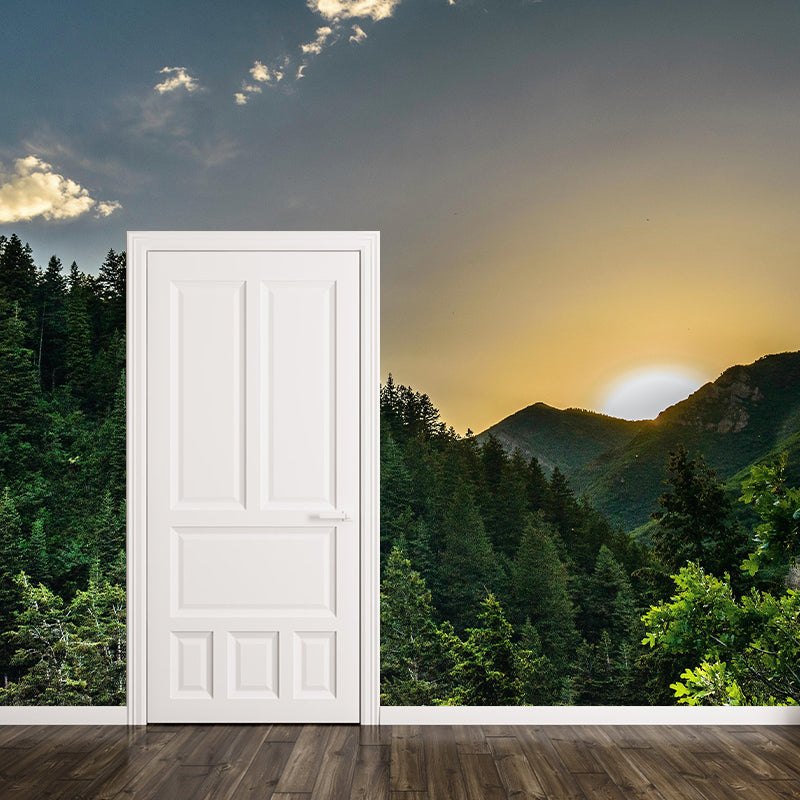 Vivid Scene Style Forest Wall Mural Wallpaper Photography Mildew Resistant for Decoration