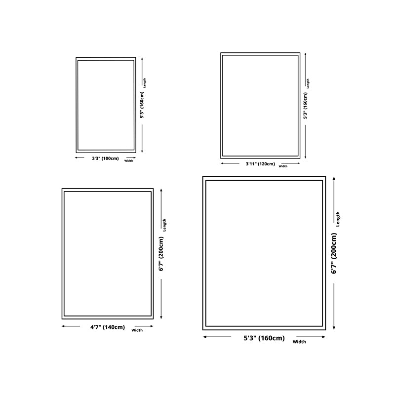 Dark Green Modern Rug Polyester Graphic Indoor Rug Stain Resistant Rug for Home Decor