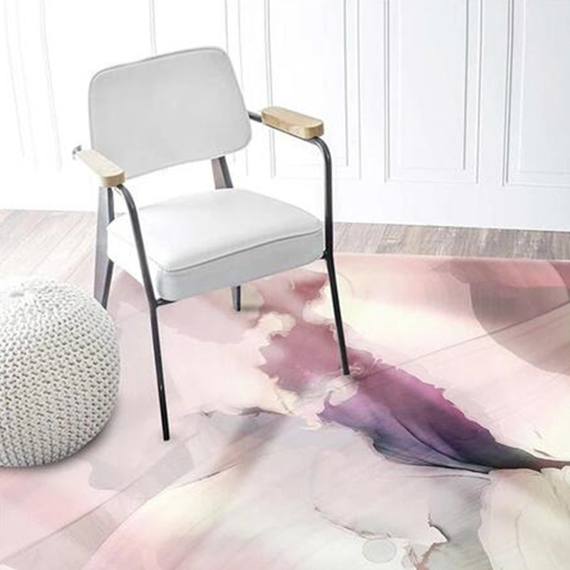 Light Pink Simple Rug Polyester Graphic Rug Non-Slip Backing Rug for Home Decor