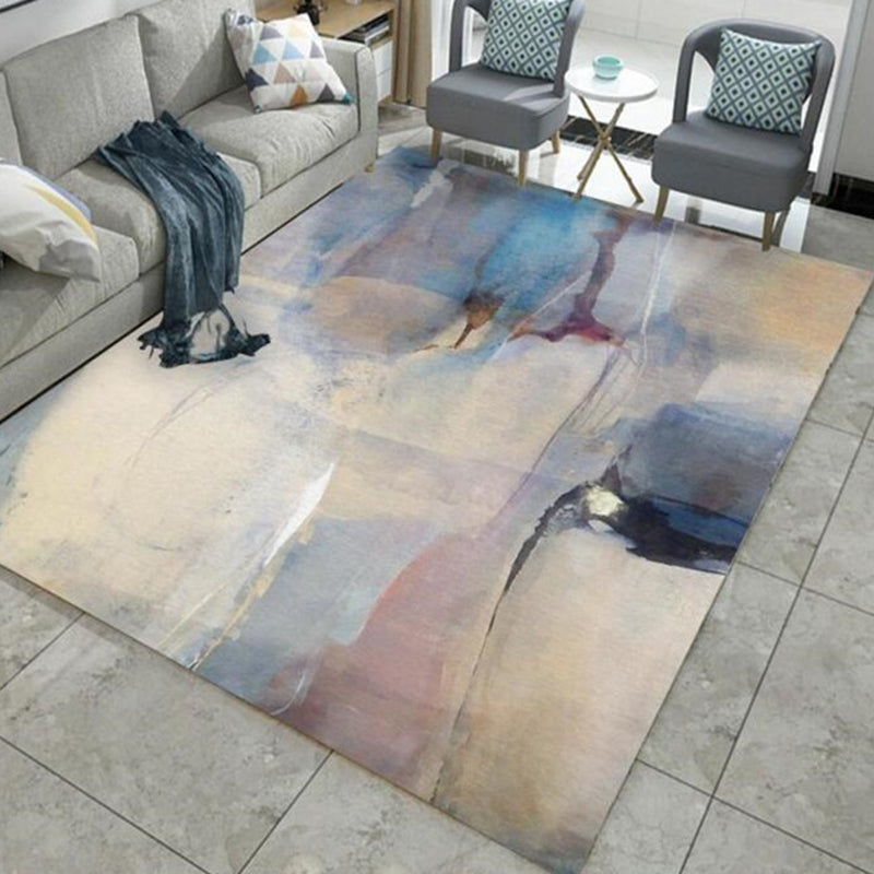 Light Pink Simple Rug Polyester Graphic Rug Non-Slip Backing Rug for Home Decor