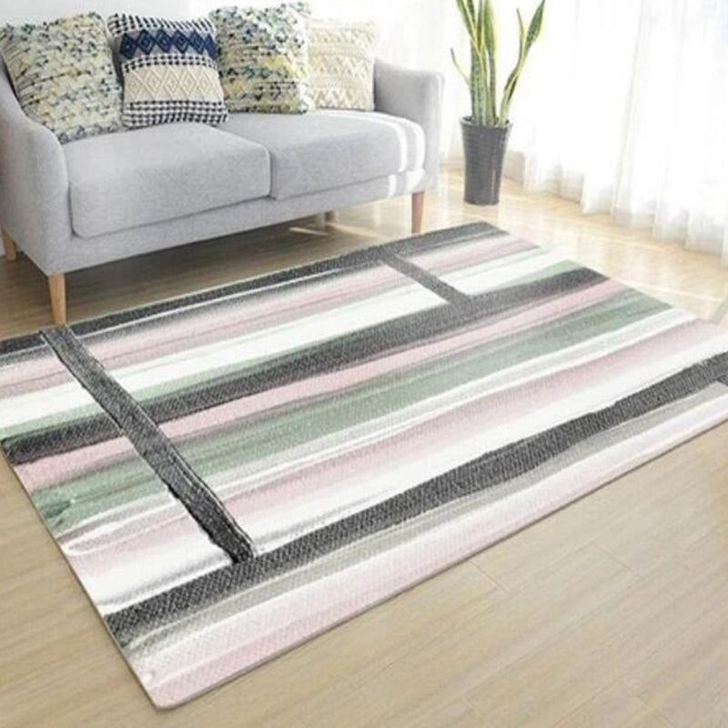 Light Pink Simple Rug Polyester Graphic Rug Non-Slip Backing Rug for Home Decor