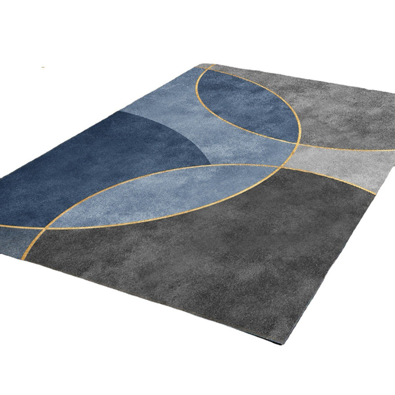 Tapis gris moderne en polyester tapis roulable de tapis lavable pour décoration intérieure