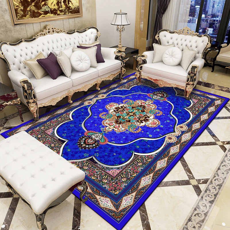 Sapphire Modern Rug Polyester Classic Rug Stain Resistant Rug for Living Room