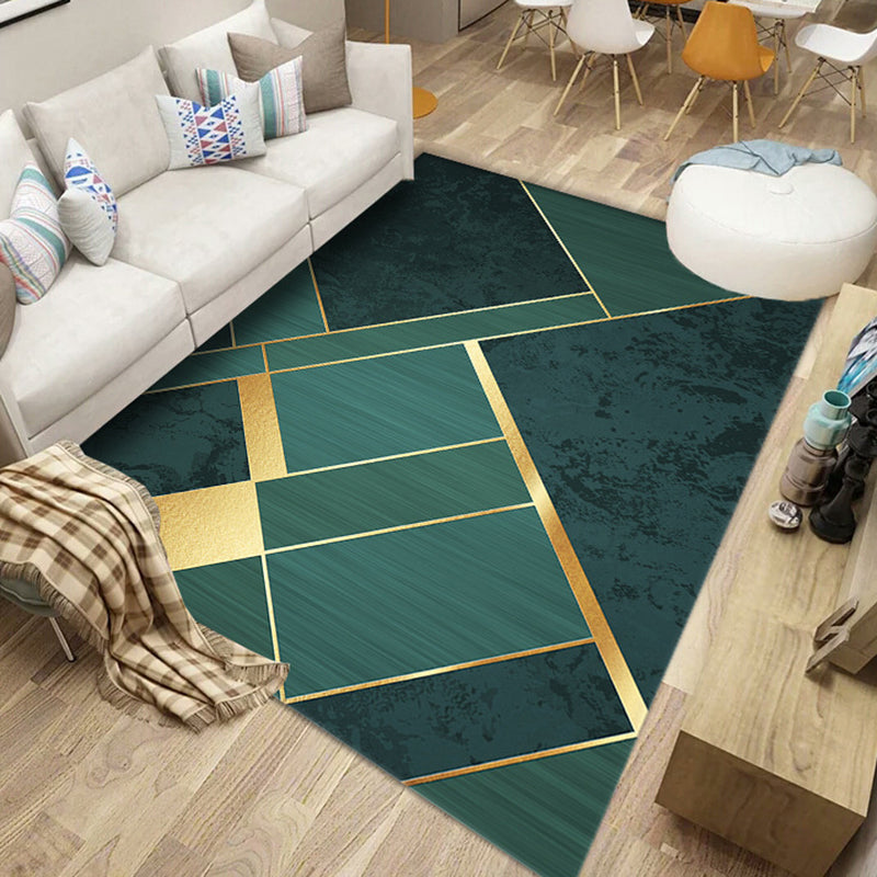 Black Modern Rug Polyester Abstract Stripe Rug Washable Rug for Home Decor