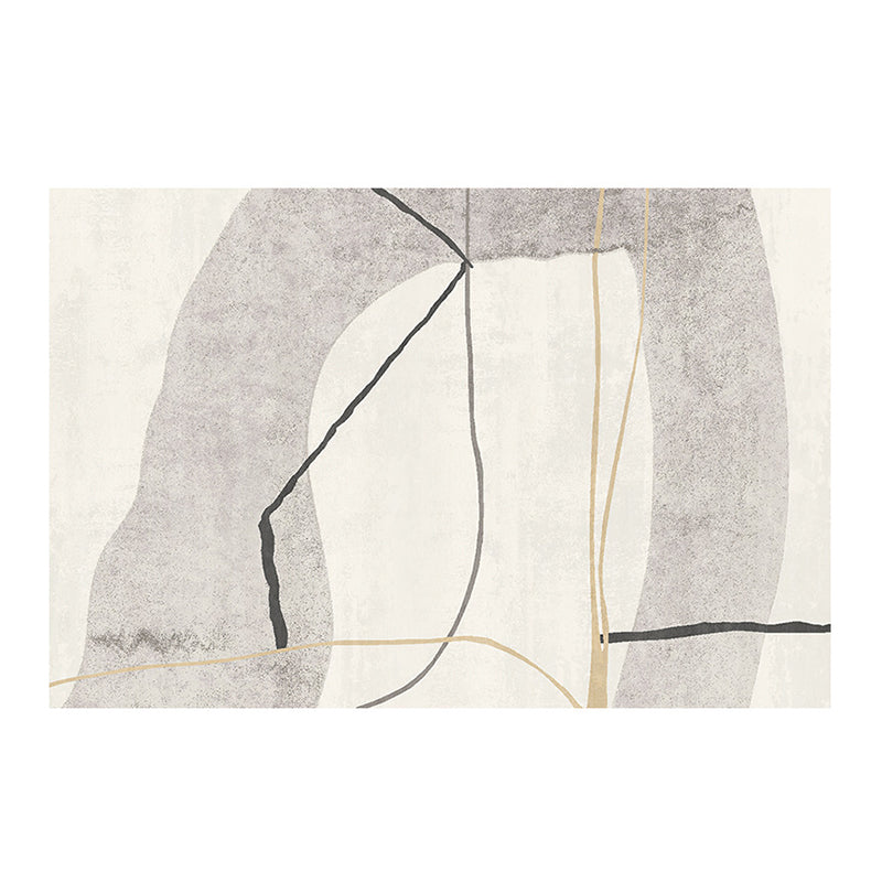 Light Brown Simple Rug Polyester Line Rug Stain Resistant Rug for Living Room