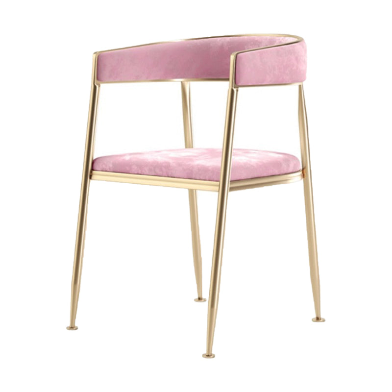 Sedie da sala da pranzo in metallo glamour Poltrona imbottita con schienale aperto