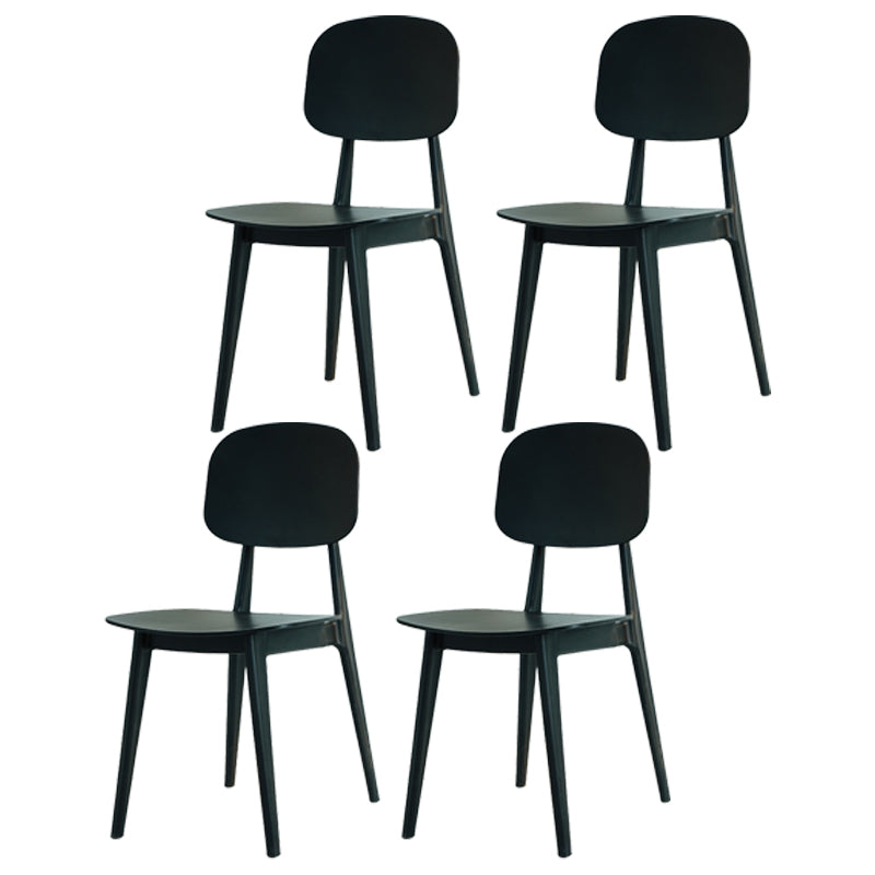 Silla lateral de plástico moderna para interiores y exteriores, sillas sin brazos con respaldo abierto para comedor