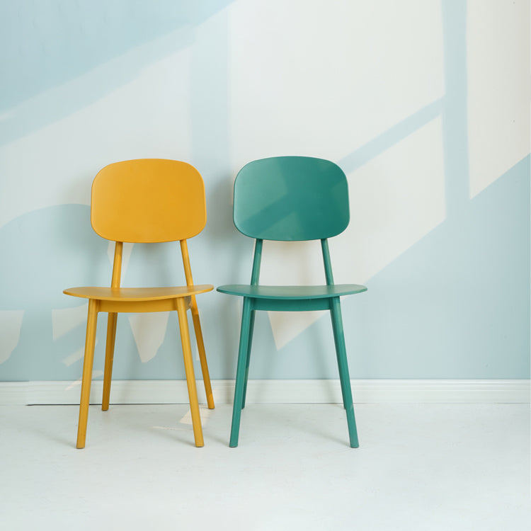 Silla lateral de plástico moderna para interiores y exteriores, sillas sin brazos con respaldo abierto para comedor