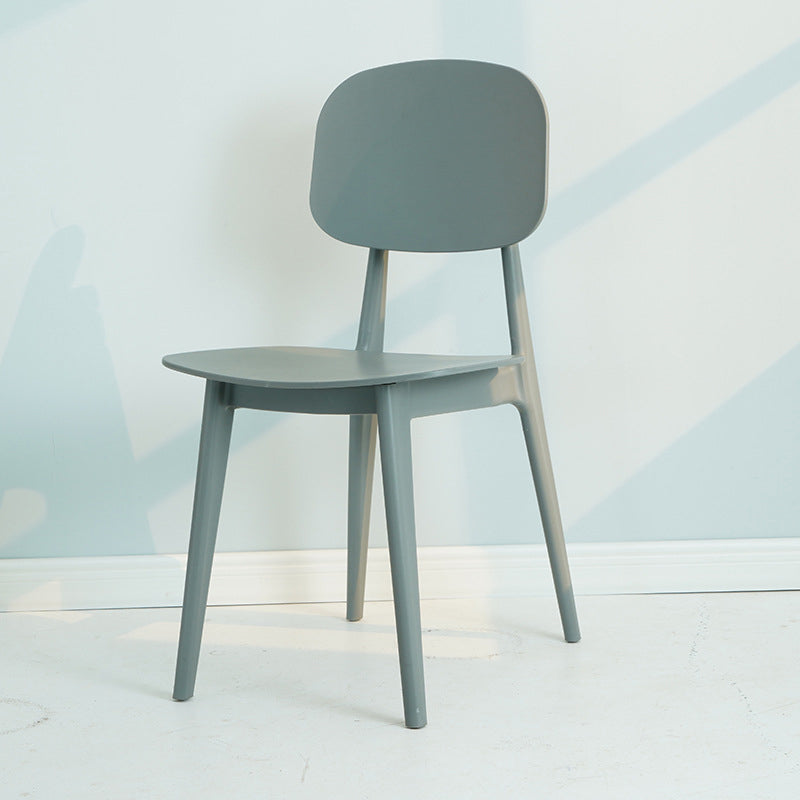 Silla lateral de plástico moderna para interiores y exteriores, sillas sin brazos con respaldo abierto para comedor