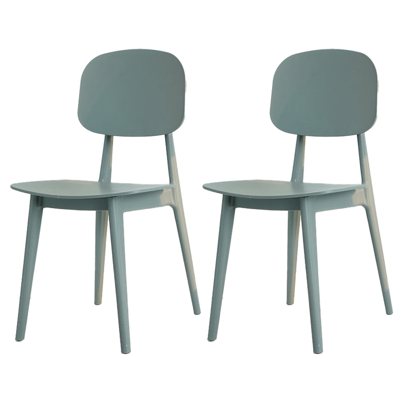 Silla lateral de plástico moderna para interiores y exteriores, sillas sin brazos con respaldo abierto para comedor