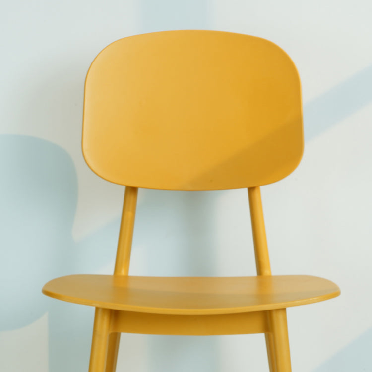 Silla lateral de plástico moderna para interiores y exteriores, sillas sin brazos con respaldo abierto para comedor