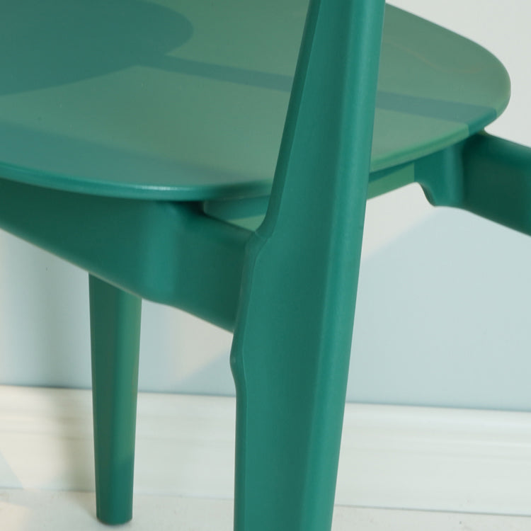 Silla lateral de plástico moderna para interiores y exteriores, sillas sin brazos con respaldo abierto para comedor