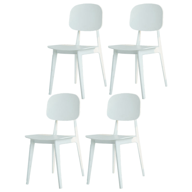 Silla lateral de plástico moderna para interiores y exteriores, sillas sin brazos con respaldo abierto para comedor