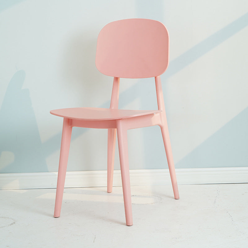Modern Plastic Side Chair Indoor-Outdoor Open Back Dining Armless Chairs