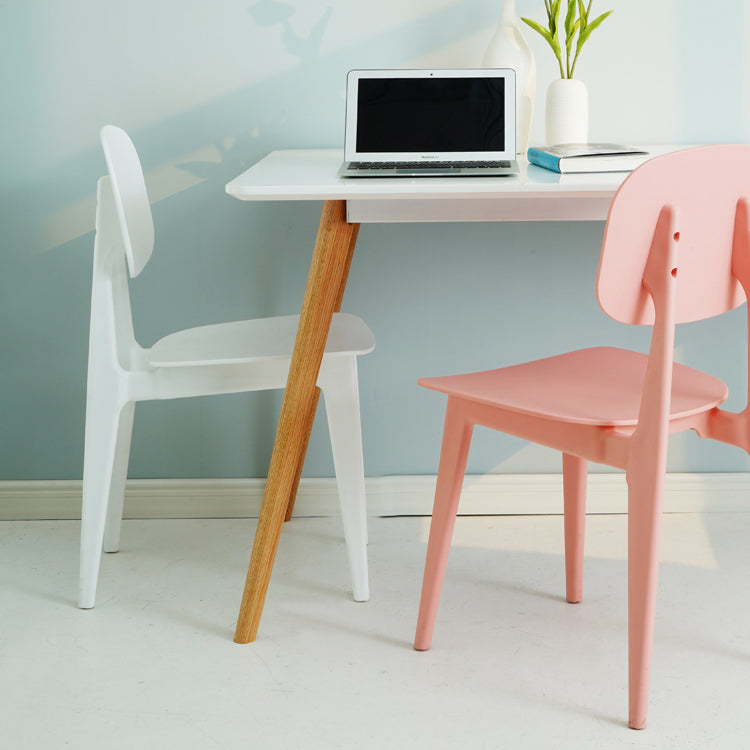 Silla lateral de plástico moderna para interiores y exteriores, sillas sin brazos con respaldo abierto para comedor