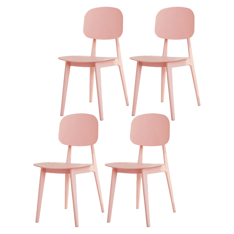 Silla lateral de plástico moderna para interiores y exteriores, sillas sin brazos con respaldo abierto para comedor