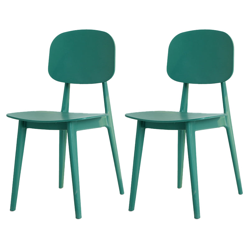 Silla lateral de plástico moderna para interiores y exteriores, sillas sin brazos con respaldo abierto para comedor