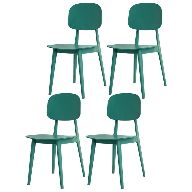 Silla lateral de plástico moderna para interiores y exteriores, sillas sin brazos con respaldo abierto para comedor