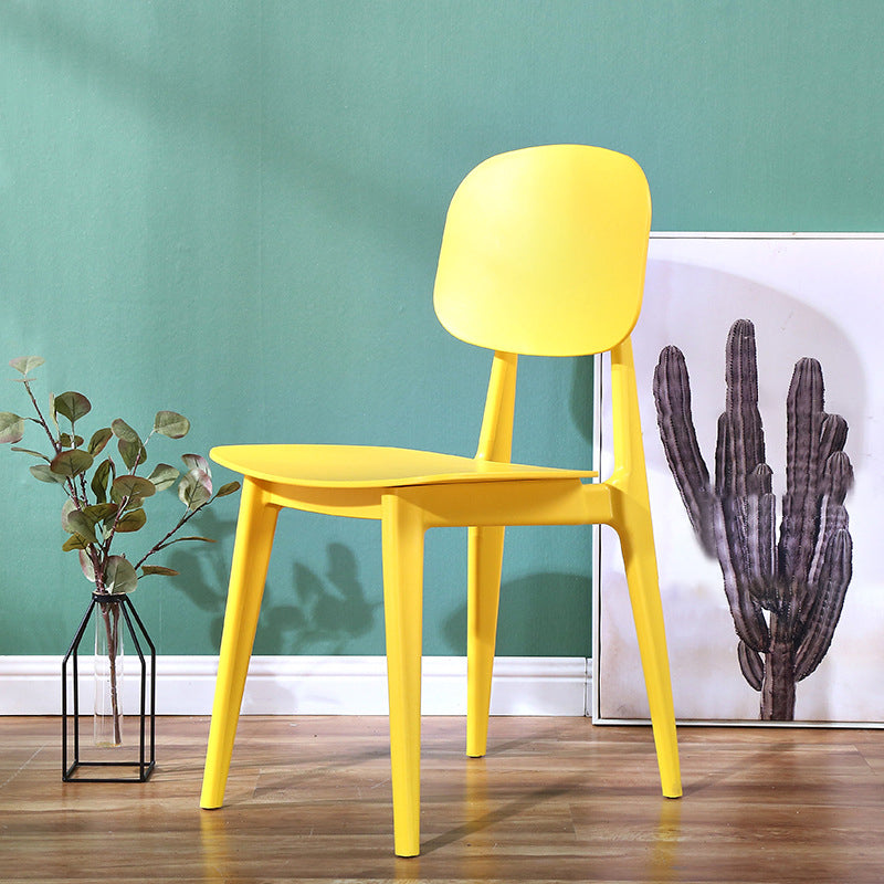 Silla lateral de plástico moderna para interiores y exteriores, sillas sin brazos con respaldo abierto para comedor