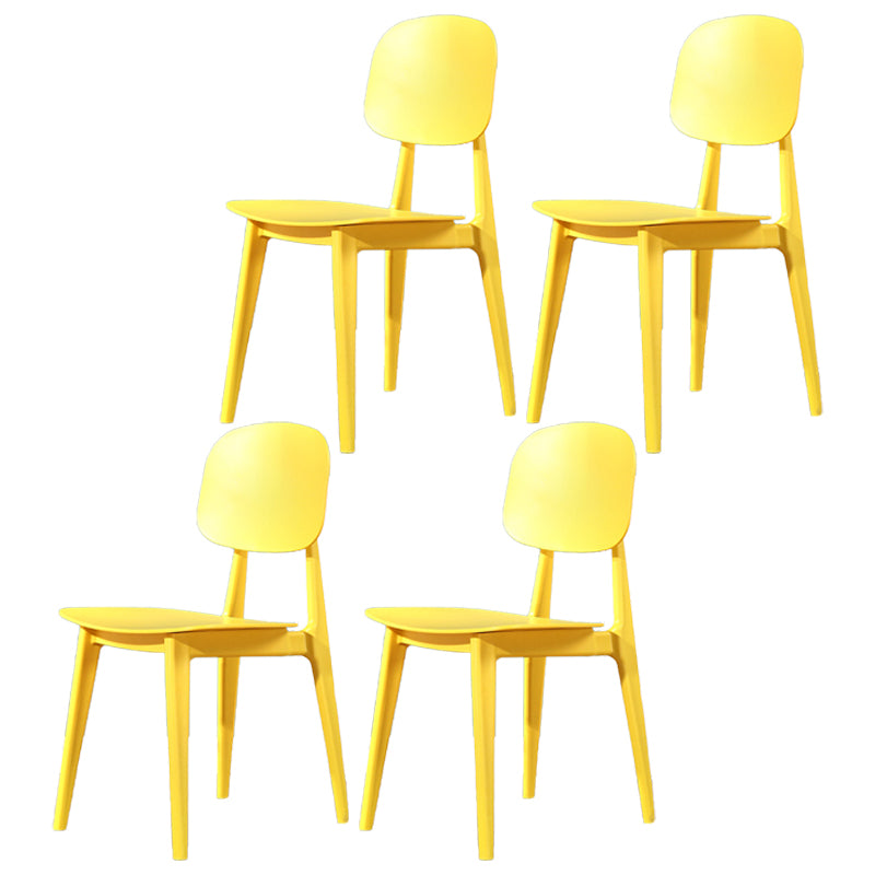 Silla lateral de plástico moderna para interiores y exteriores, sillas sin brazos con respaldo abierto para comedor