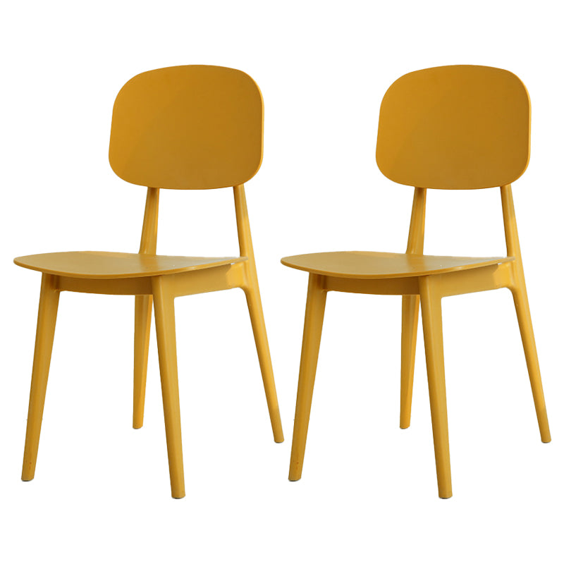 Silla lateral de plástico moderna para interiores y exteriores, sillas sin brazos con respaldo abierto para comedor