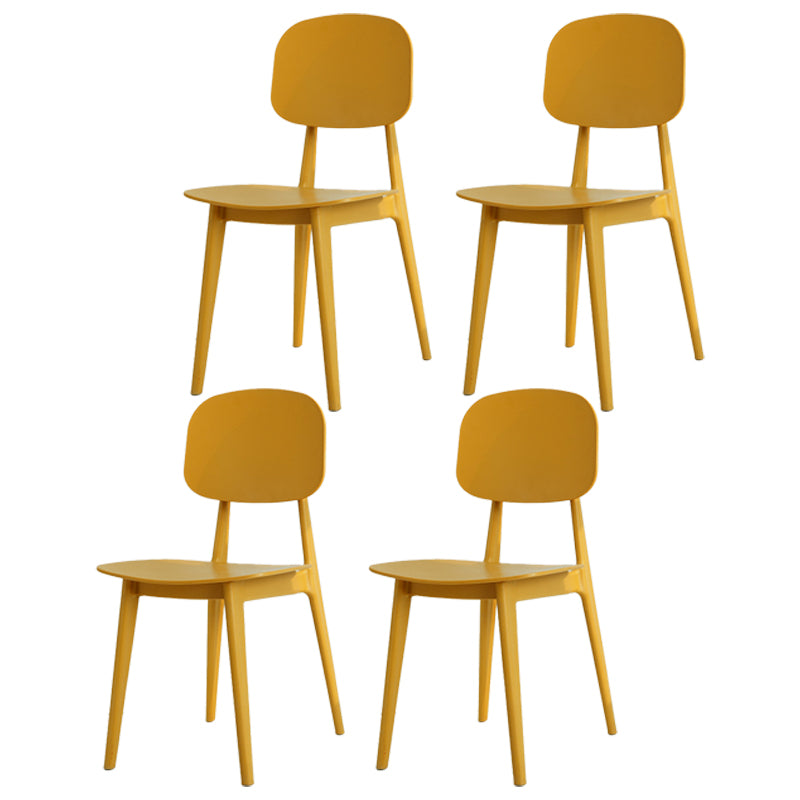 Silla lateral de plástico moderna para interiores y exteriores, sillas sin brazos con respaldo abierto para comedor
