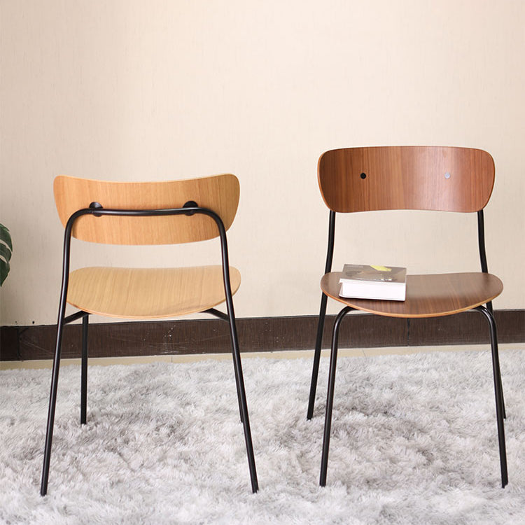Silla industrial sin brazos para interiores y exteriores, silla de comedor con respaldo abierto de metal