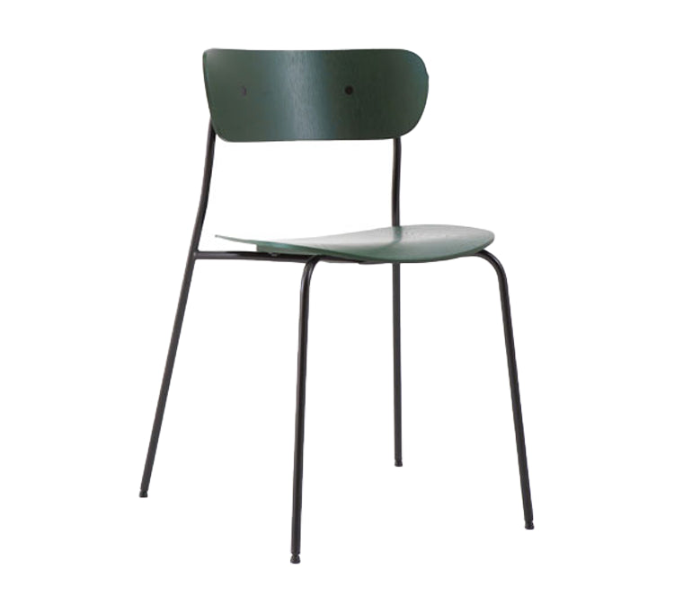 Silla industrial sin brazos para interiores y exteriores, silla de comedor con respaldo abierto de metal