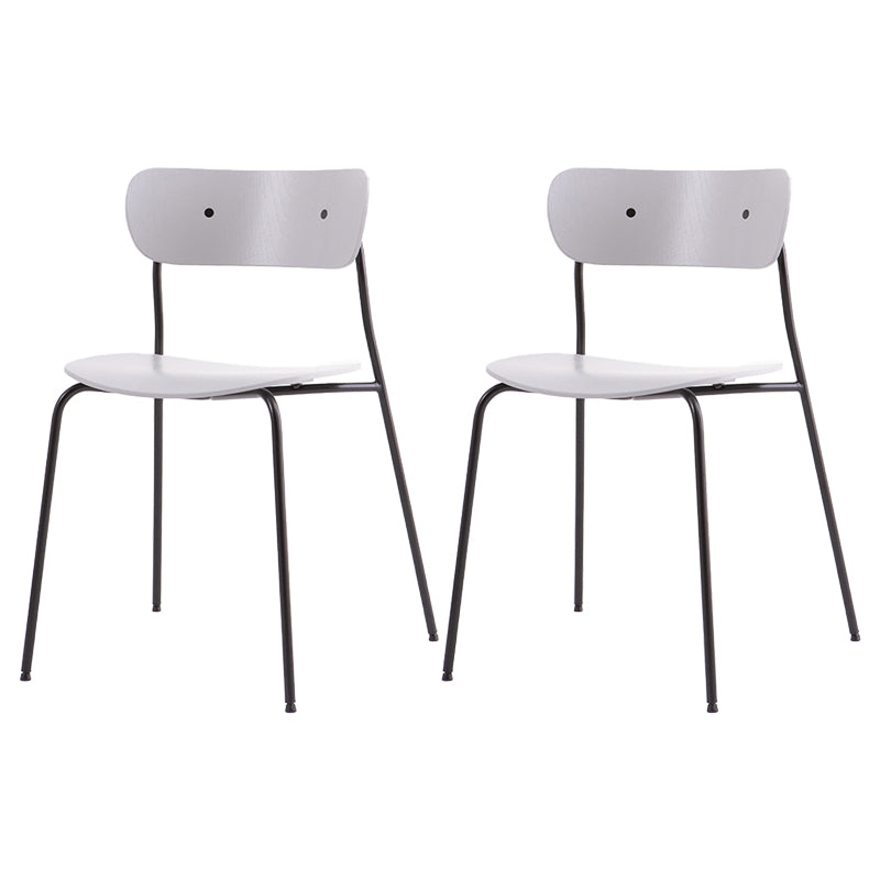 Silla industrial sin brazos para interiores y exteriores, silla de comedor con respaldo abierto de metal