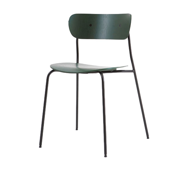 Silla industrial sin brazos para interiores y exteriores, silla de comedor con respaldo abierto de metal