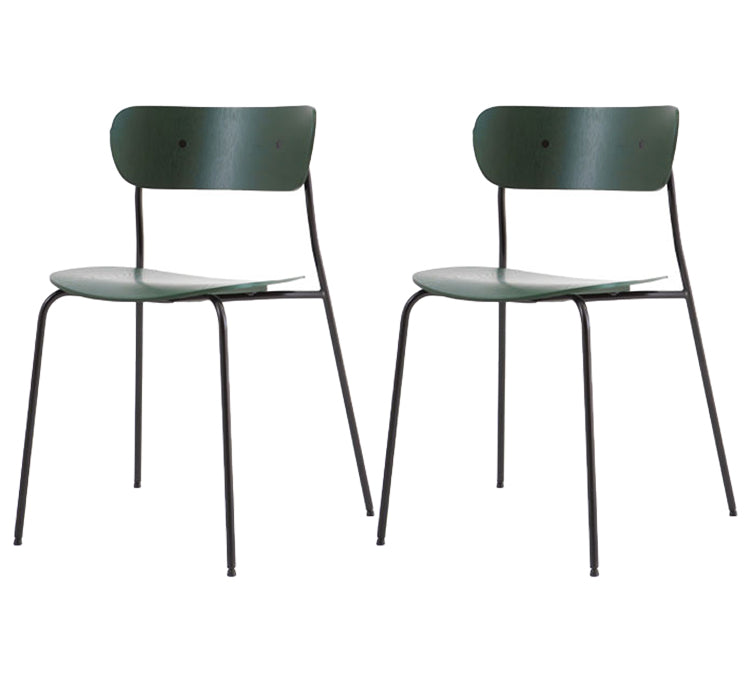 Silla industrial sin brazos para interiores y exteriores, silla de comedor con respaldo abierto de metal